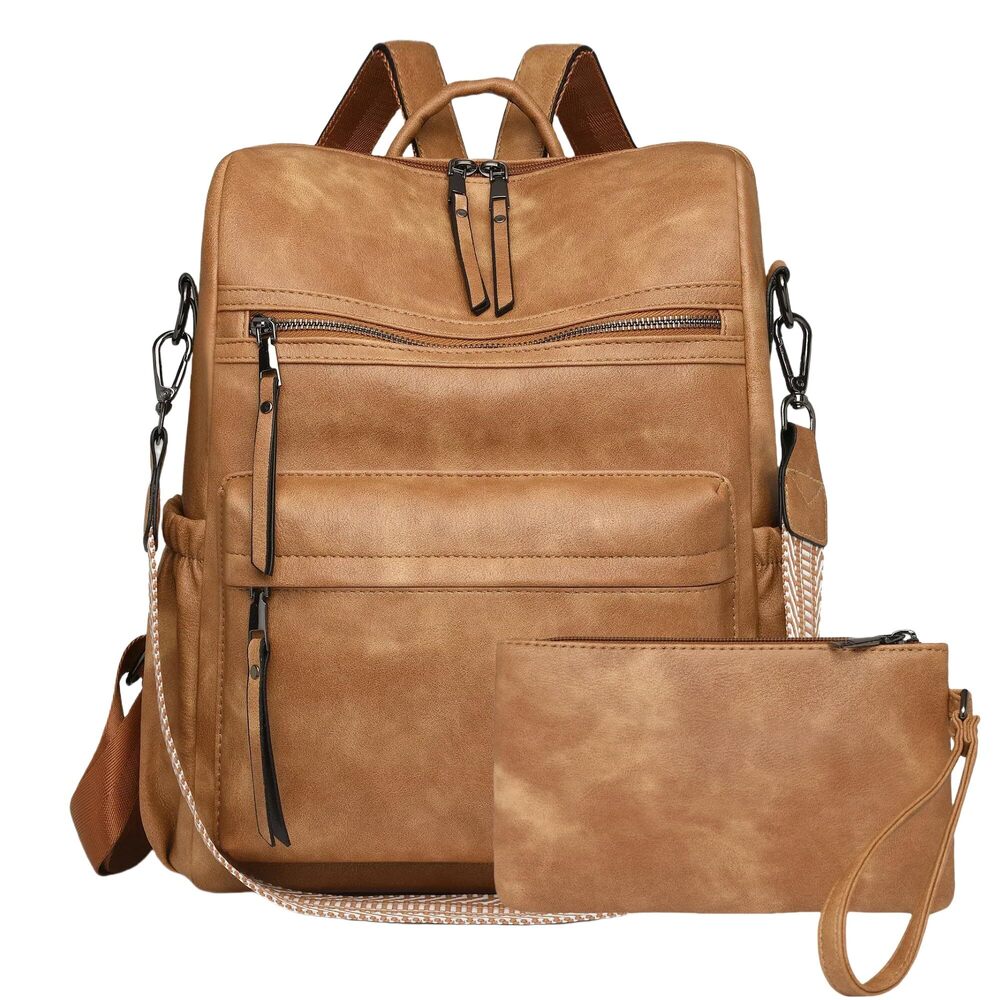 8711 Backpack Purse Leather Fashion Travel Backpack Purse Designer Shoulder